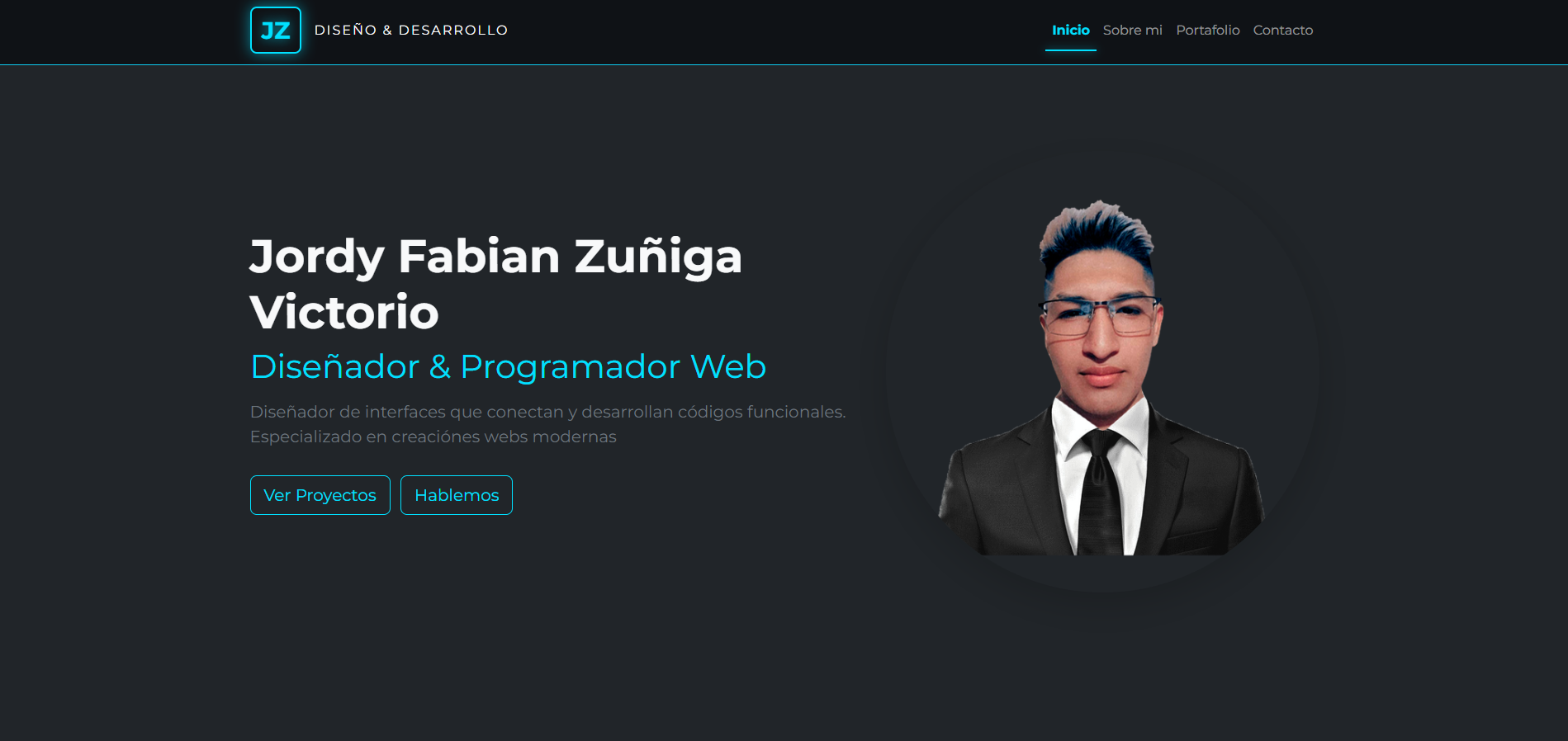 Portafolio Profesional Web Single Page Application por ZUVIX STUDIO